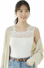 Kopi レース インナー ノースリーブ 見せる タンクトップ チラ見え防止 肌着 2Way セクシー ビスコース (ホワイト2枚,  Free Size)