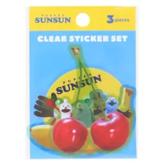 【メール便】パペットスンスン ダイカットシール クリアステッカーセット 3枚セット Bセット PUPPET SUNSUN ティーズファクトリー デコシール キャラクター グッズ 