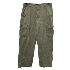 Wrangler ワークパンツ W34 カーキ ラングラー ジップアップ コットン100% 両サイドポケット カーゴパンツ 2510-476