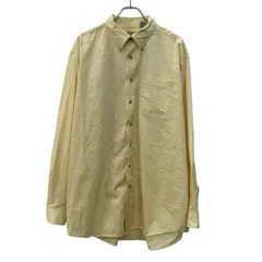 L.L.Bean 長袖 無地シャツ XL ライトイエロー エルエルビーン ボタン ボタンダウン コットン100% シンプル 胸ポケット 春物 a710-6916のサムネイル
