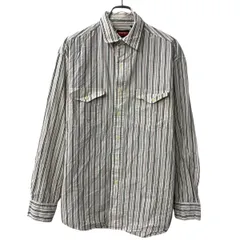 Wrangler 長袖 ストライプシャツ M ホワイト マルチカラー ラングラー 胸ポケット コットン 長袖シャツ トップス 春物 a710-6929のサムネイル