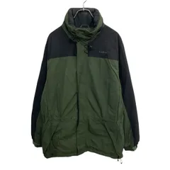 L.L.Bean マウンテンジャケット M モスグリーン ブラック エルエルビーン ジップアップ ロゴ刺繍 アウトドア アウター 冬物 a710-6962