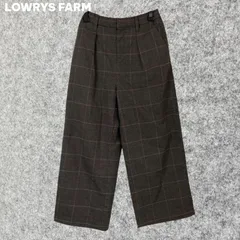 LOWRYS FARM ブラウン系 チェック柄 ワイドパンツ Mサイズ