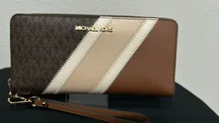 中古美品正規品　MICHAEL KORS　JET SET TRAVEL トラベル コンチネンタル ラージ - MKシグネチャー マイケルコース