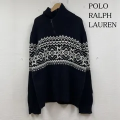 ポロラルフローレン ハーフジップ ショールカラー ニット セーター ノルディック柄 カシミヤ混 大きめ メンズ XXL ISItems【USED】【古着】【中古】50141407