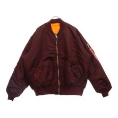 mastermind JAPAN (マスターマインドジャパン) ×Alpha PATCHED PRINT MA-1 アルファ アームロゴ ボンバージャケット ブルゾン バーガンディー TA1734-9006
