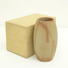 米山造　火襷花入（保護箱） 花入れ 茶道 茶道具 花瓶 花器 おしゃれ フラワーベース 道具 茶室 華道 華道具 インテリア hnir