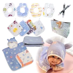 新品 Ｈ∞HealthyLife 出産祝い 男の子 女の子 ベビーバスタオル おくるみ スリーパー 12点セット 綿100%(トナカイ) 保育士監修