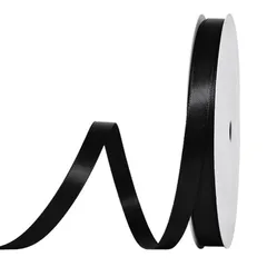 新品 両面サテンリボン 黒 幅10 mm 縦長100ヤード 約91メートル 大容量 ギフトラッピング用リボン ちょう結び 包装 贈り物 プレゼント用リボン 細巾 長い お徳用 クラフト 手作り ハンドメイド DIY 手芸用品 アクセサリーパーツ 髪飾り素材 ブ