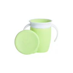 新品 munchkin マンチキン ハンドル付きミラクルカップ グリーン パステル 6ヶ月から こぼれない プラスチック 子供 ベビーマグ コップ飲み 練習 シッピーカップ 360度 食洗機対応 FDMU10801L