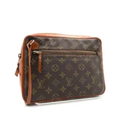 ■良品■LOUIS VUITTON ルイヴィトン　モノグラム　サックスポ　セカンドバッグ　クラッチバッグ　PVC×レザー ブラウン　フランス製　ECLAIR社ファスナー ラグジュアリー　高級　ハイブランド