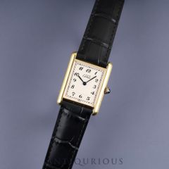 カルティエ マストタンク LM QZ 590005 縦ローマ文字盤 SV925 革