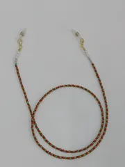 HAT5-001　【Xmasカラー】ビーズ＊グラスコード(約67cm)　2WAY　メガネチェーン　マスクストラップ　シンプルデザイン　パール　赤×緑　クリスマス