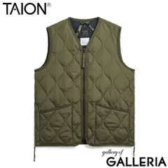 タイオン ダウンベスト メンズ レディース TAION Vネック ダウン ベスト 軽量 防寒 洗える ファスナー ジッブ アウター カジュアル MILITARY LINE ミリタリー Vネックジップ ダウンベスト TAION-001ZML-1