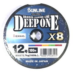 サンライン DEEP ONE 5号 サンライン ディープワン X8 PEライン 12号 100m 8本撚りマルチカラー
