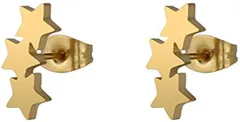 AREUM スタッドピアス 星 スターモチーフ 両耳２つ入り ステンレス カラーバリエーションあり ワンポイント (ゴールド,  小さい)