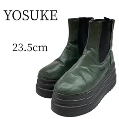 YOSUKE ヨースケ グリーン ブラック サイドゴアブーツ 23.5cm HMR075-14