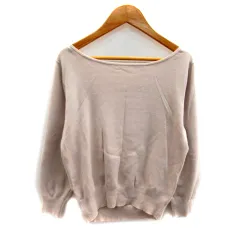 プロポーション ボディドレッシング PROPORTION BODY DRESSING ニット カットソー 長袖 ボートネック バックリボン 無地 FR ライトベージュ /SY38のサムネイル