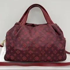 4682 russet ラシット　2way ショルダーバッグ　ハンドバッグ　レディース　ナイロン　レザー　モノグラム　総柄　シンプル　きれいめ　カジュアル　赤　レッド