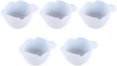 ฅnekonoteฅ UVレジン用ツール 調色パレット シリコンカップ 調色スティック 強力クリップ (カップ5個,  長さ5.3cm x 幅3.5cm x 高さ2.5cm)