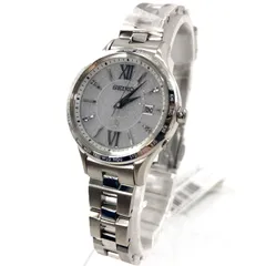 SEIKO セイコー LUKIA ルキア 1B35-0AY0 SS/電波ソーラー デイト シルバー文字盤 レディース腕時計 稼動品【PF-366】