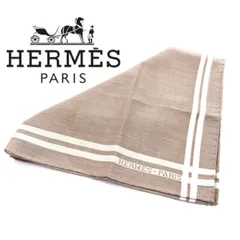 【美品!!送料無料!!】 HERMES エルメス ハンカチーフ ハンカチ コットン100％ H068500G 11 マロン ブラウン 茶色 正規店限定 ノベルティー