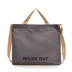 大きめトートバッグショルダーバッグ（グレー）カジュアル布バッグ021