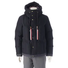 モンクレール ガムブルー ウール混 フーデッド ダウンジャケット アウター C23914137880 ネイビー トリコロール 1【中古】