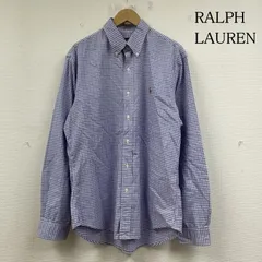 ラルフローレン カラーポニー 刺繍 ギンガムチェック ボタンダウン オックスフォードシャツ 長袖 シャツ ブラウス Shirt ロングスリーブ メンズ L ISItems【USED】【古着】【中古】50141608