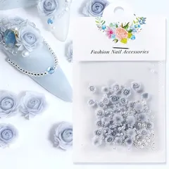 Liberte555 ネイルパーツ ネイルシール 薔薇 バラ 花 可愛い 花輪 装飾 ガーランド (ライトグレー)