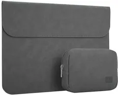 新品 KOOLRIVER・For Surface Pro ケース 12インチ カバー 保護ケース 収納ケース 撥水 PUレザー バッグ型 カバン型 シンプル セカンドバッグ型 電源収納ポーチ付き サーフェスプロ 12インチ(ダークグレー)