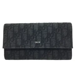 DIOR【ディオール】オブリーク　ジャガード　ロングフラップウォレット　二つ折り長財布　ブラック　2ESBC312YSE【中古品/USED-B】質屋　かんてい局那覇店　ｎ3101586927300008