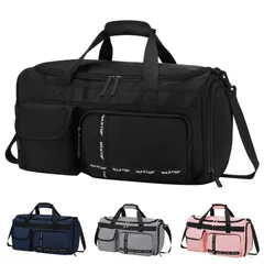 [MAXTOP]ボストンバッグ ドラムダッフルバッグ 大容量 旅行カバン 防水 軽量 乾湿分離 2泊3日 キャリーオンバッグ ダッフルバッグ スーツケース固定 アウトドア（ブラック）