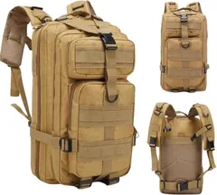 HSE金丸商店 リュック バックパック 大容量 登山 アウトドア 旅行 サバイバル 防水 ミリタリー (カーキ,  30L)