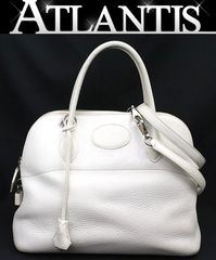 【広尾店】エルメス HERMES ボリード31 2WAYバッグ トリヨンクレマンス 白 □K刻印(2007年) SV金具 【17530】