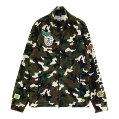 サイズ：4 PEARLY GATES パーリーゲイツ  フリース ジップジャケット ワッペン 迷彩柄 カモフラ カーキ系 [240101469288] ゴルフウェア メンズ ストスト