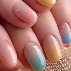 Liberte555 ネイルチップ 子供 ギャル 韓国 付け爪 長い 可愛い アーモンド コギャル 手作り (マルチⅭ002,  ショート)