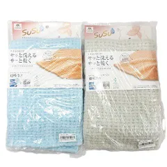未使用 山崎産業 超吸水 SUSUバスマット マイクロファイバー タオルスタイルバスマット M 43×60cm グレー ブルー 2枚セット Z001-1104④