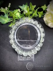 💎天然石   レア✨🌈虹あり✨️グリーンアゼツライト  （透明度抜群）    ブレスレット   レディース＆メンズ     E624