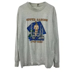 FRUIT OF THE LOOM 長袖 プリントTシャツ L ライトグレー フルーツオブザルーム プルオーバー アメリカ製 ビッグプリント 春物 a710-6987のサムネイル