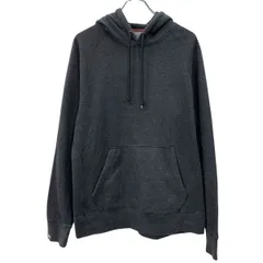 Russell Athletic 無地スウェット パーカー M ダークグレー プルオーバー シンプル 無地パーカー フーディー ワンポイント 秋物 a710-6992