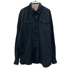 Wrangler 長袖 無地シャツ XL ブラック ラングラー コットン100% ボタン 胸ポケット シンプル シンプルシャツ 無地 春物 a710-7013のサムネイル