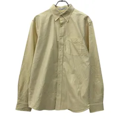 L.L.Bean 長袖 無地シャツ M ライトイエロー エルエルビーン コットン100% ボタン ボタンダウン 胸ポケット シンプル 春物 a710-7017のサムネイル