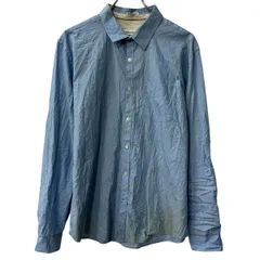 Calvin Klein 長袖 無地シャツ L ライトブルー カルバンクライン 無地 シンプル 胸ポケット コットン 長袖シャツ トップス 春物 a710-7022