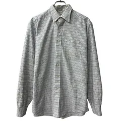 L.L.Bean 長袖 チェックシャツ M～ ホワイト ライトブルー エルエルビーン ボタンダウン 胸ポケット 長袖シャツ トップス 春物 a710-7023