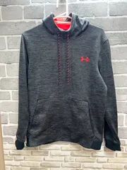 【F9-79】◇ UNDER ARMOUR Mサイズ　パーカー　グレー　オレンジ　メンズ