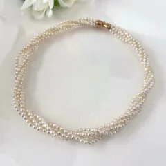 429【タサキ】K18 ５連　パール　ネックレス