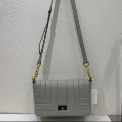4532 LANVIN COLLECTION ランバン　コレクション　ショルダーバッグ　レザー　グレー　ライトグレー　小さめ　ミニ　無地　レディース　シンプル　きれいめ　上品　フラップ