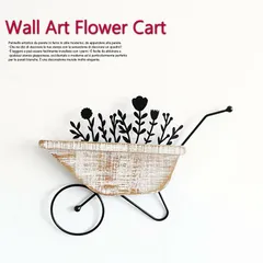 ウォールアートパネル 壁掛け 壁飾り フラワーカート ガーデニング インテリア 壁 アートパネル 北欧 雑貨 リビング おしゃれ モダン 装飾 ウォールデコレーション シンプル ウォールアート 壁デコ アートボード インテリア雑貨 壁面装飾 ブラック