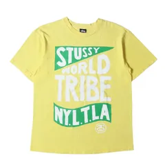 STUSSY ステューシー Tシャツ サイズ:M WORLD TRIBE グラフィック クルーネック Tシャツ イエロー トップス カットソー 半袖【メンズ】